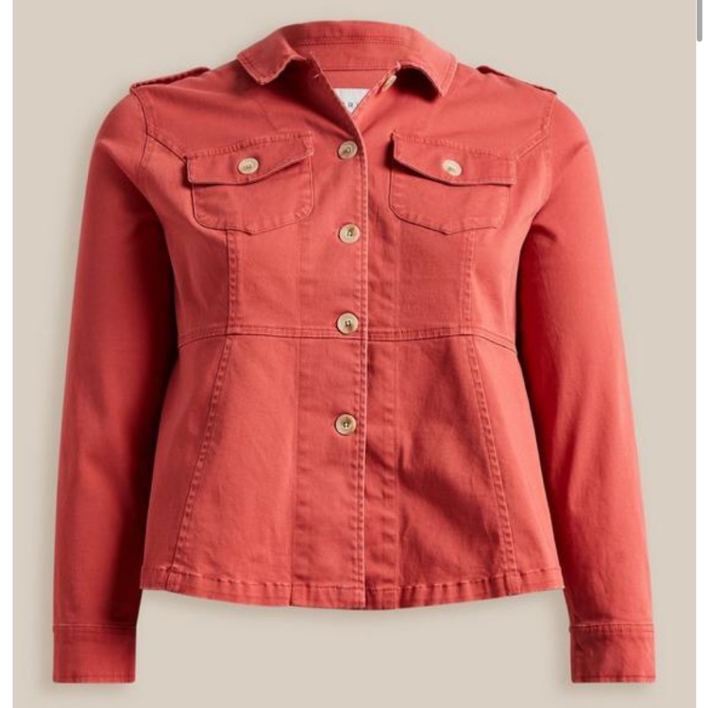 Stretch Twill Utility Jacket By Torrid Size 3 - image 2